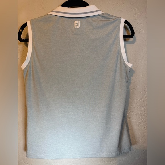 FootJoy Light Grey/Blue Sleeveless Polo Shirt size small - Picture 6 of 8